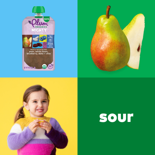 sour ingredients collage featuring tot making expressive sour face