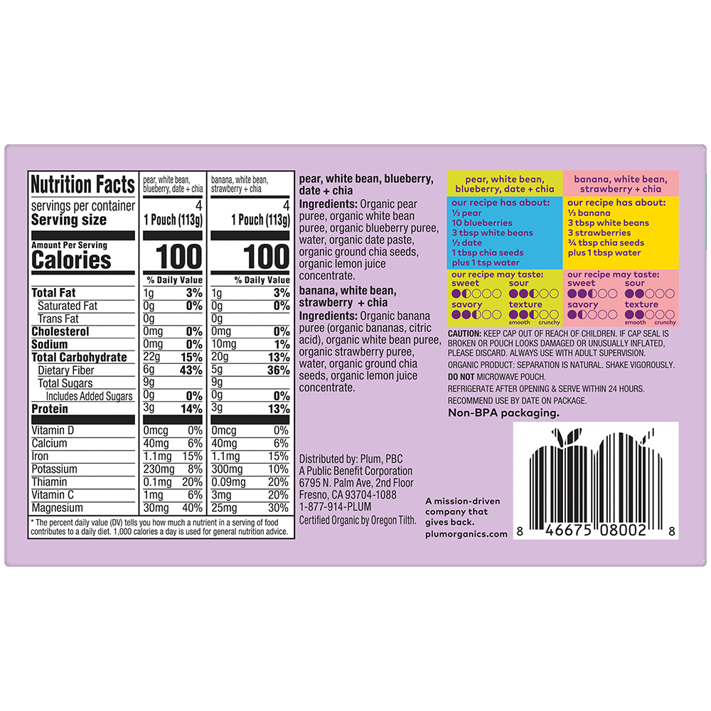 Pear, White Bean, Blueberry, Date + Chia & Banana, White Bean, Strawberry + Chia - Image 2