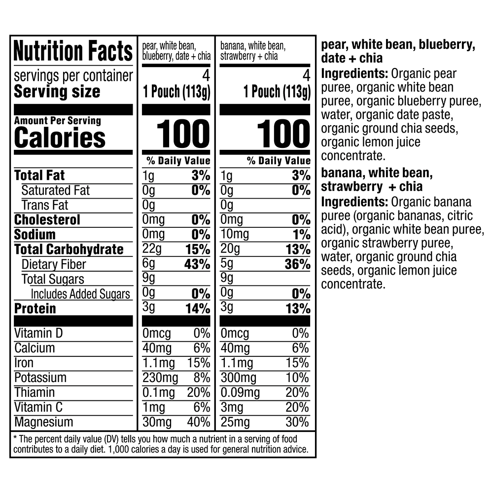 Pear, White Bean, Blueberry, Date + Chia & Banana, White Bean, Strawberry + Chia - Image 3
